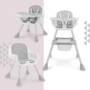 Moby-System Magnolia Cadeira alta ajustável 2 em 1 - cinzento