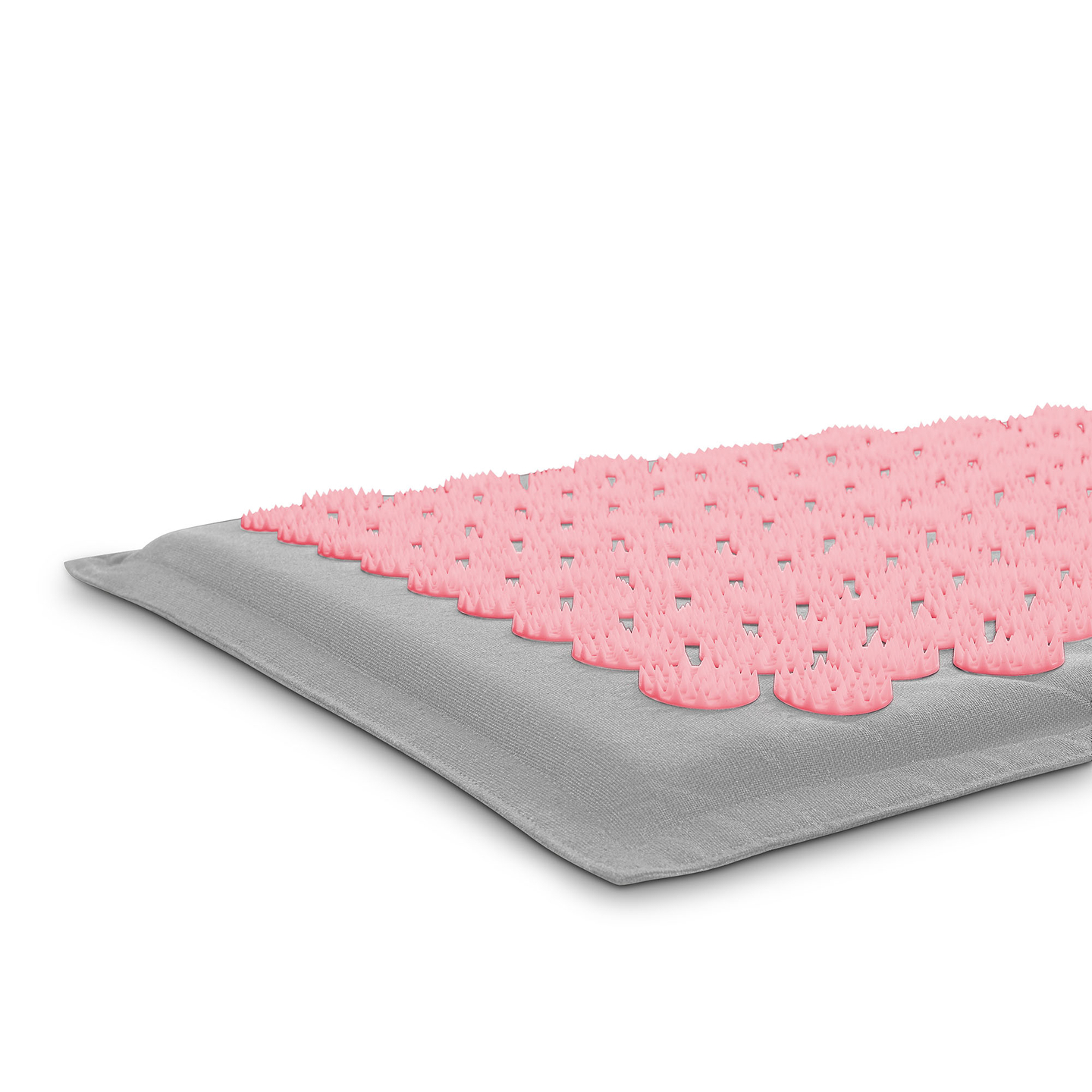 Tapete de acupressão em linho ecológico com fibra de coco e almofada de trigo sarraceno – 68 cm HyperMotion Cinza e Rosa