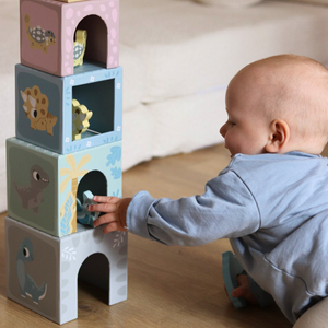 Torre - classificador com figuras de dinossauros