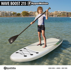 Prancha SUP inflável para crianças Stand Up Paddle 215cm com remo - HyperMotion WAVE BOOST 215