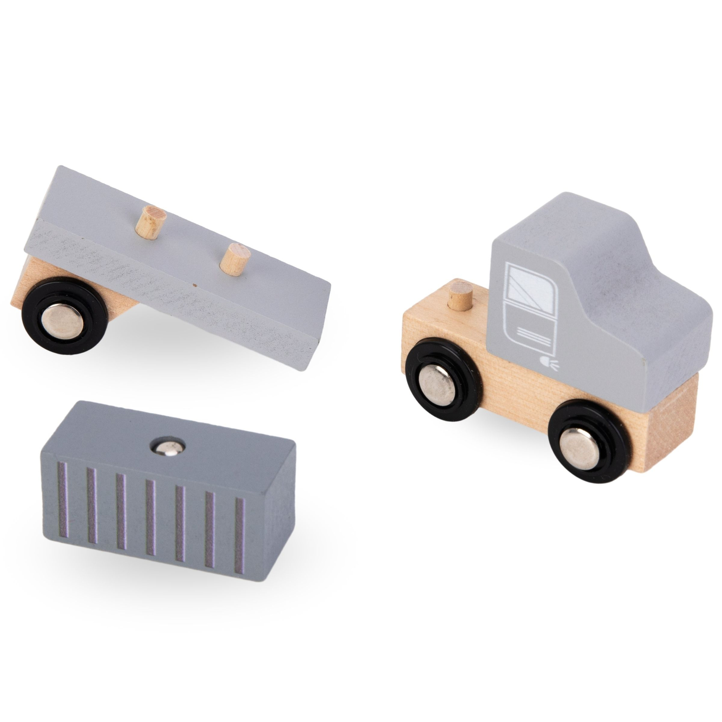 Guindaste portuário móvel com guincho magnético e acessórios - conjunto de madeira