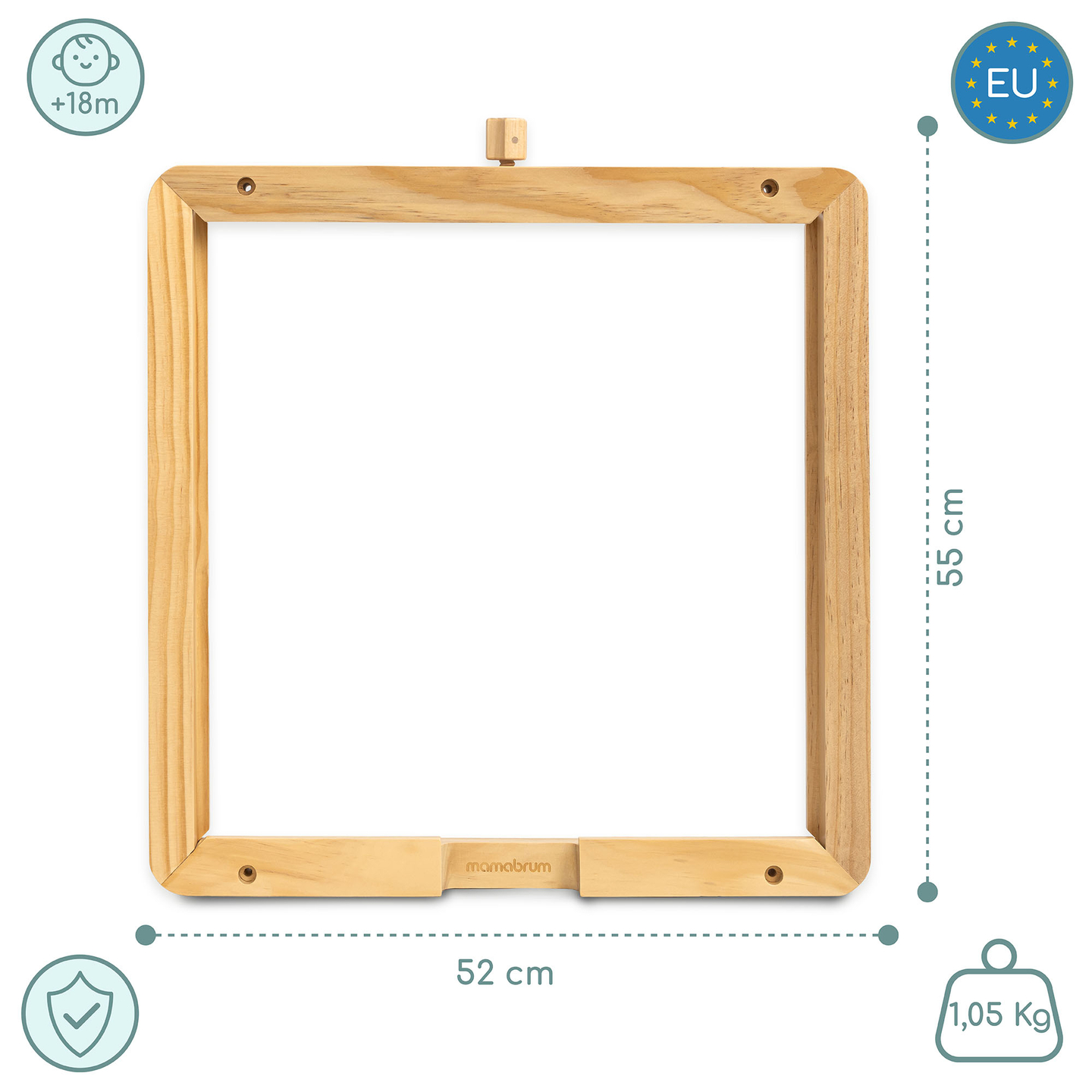 Moldura de madeira para parede - para montagem de quadros educativos Mamabrum