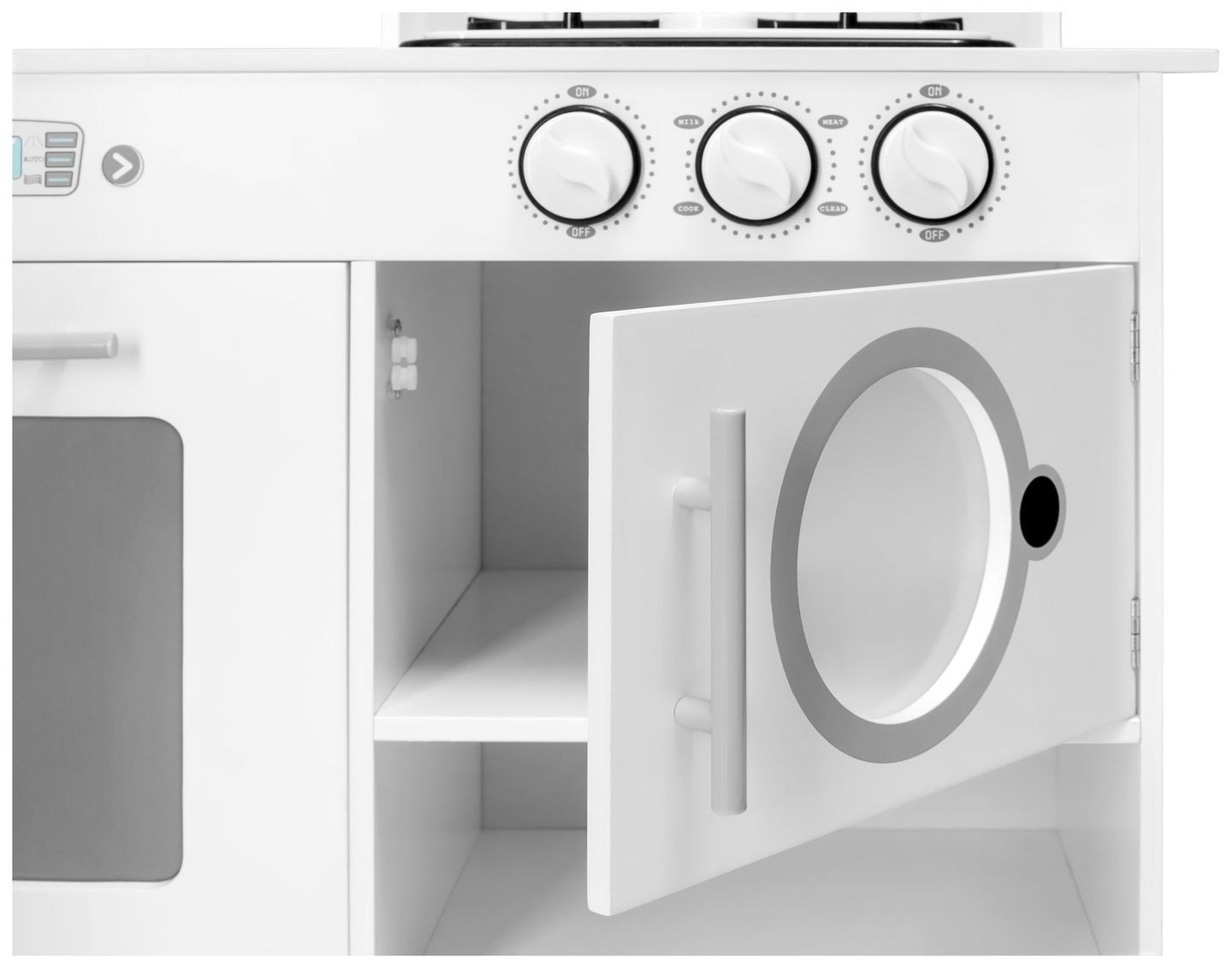 Cozinha de canto XXXL em madeira com frigorífico, forno, máquina de lavar roupa, avental e acessórios