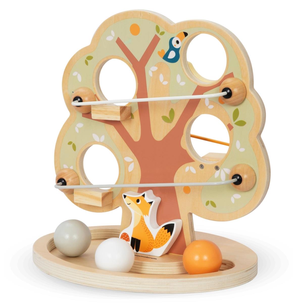 Pista de deslizamento de bolas em madeira - Árvore verde