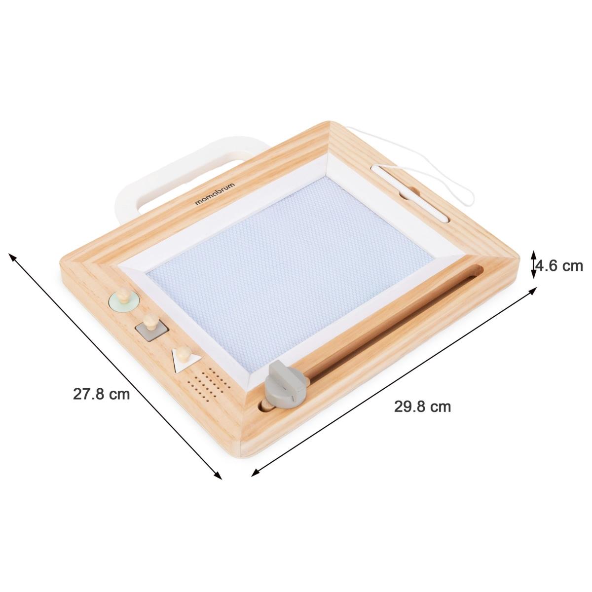 Álbum de recortes de madeira com selos - prancheta