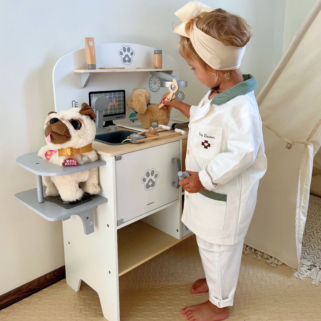 Hospital de animais - conjunto de madeira