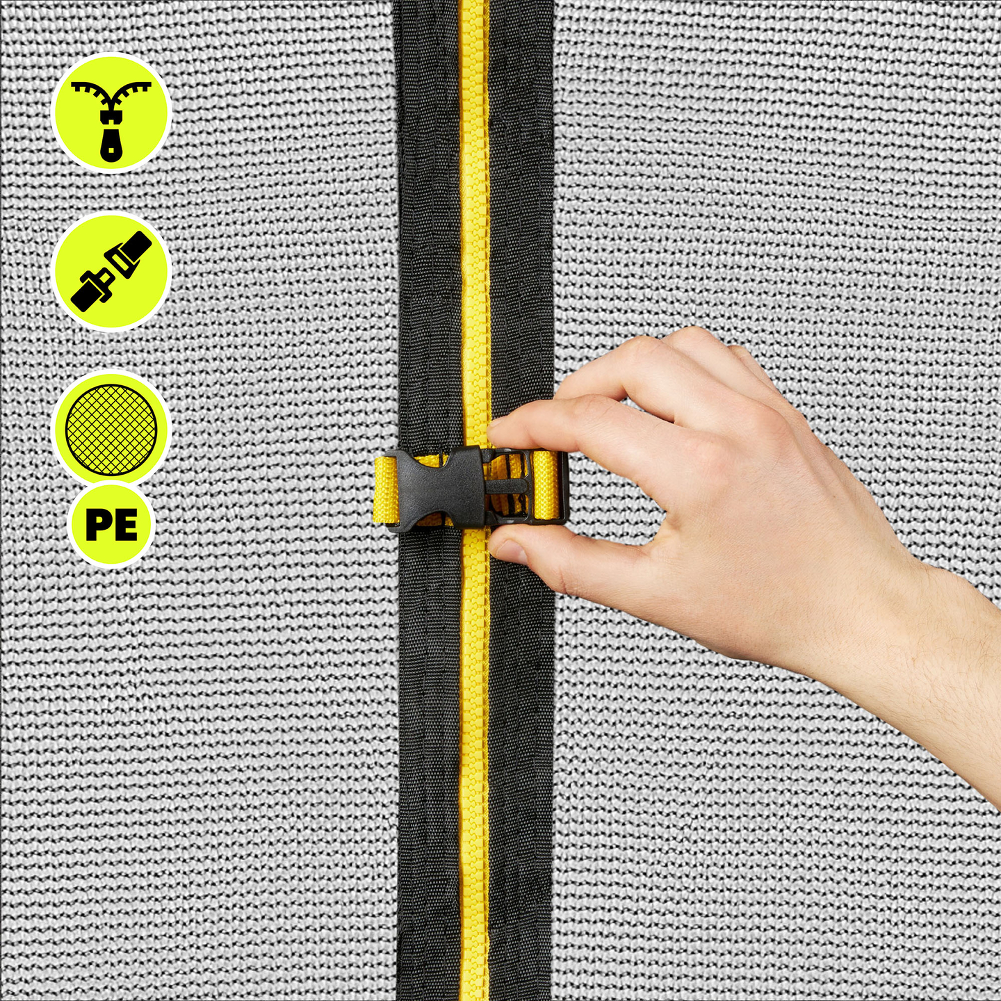 Trampolim de jardim XXL para crianças HyperMotion - 366 cm 12FT - com escada e rede interna - para casa e jardim - 150kg máx.