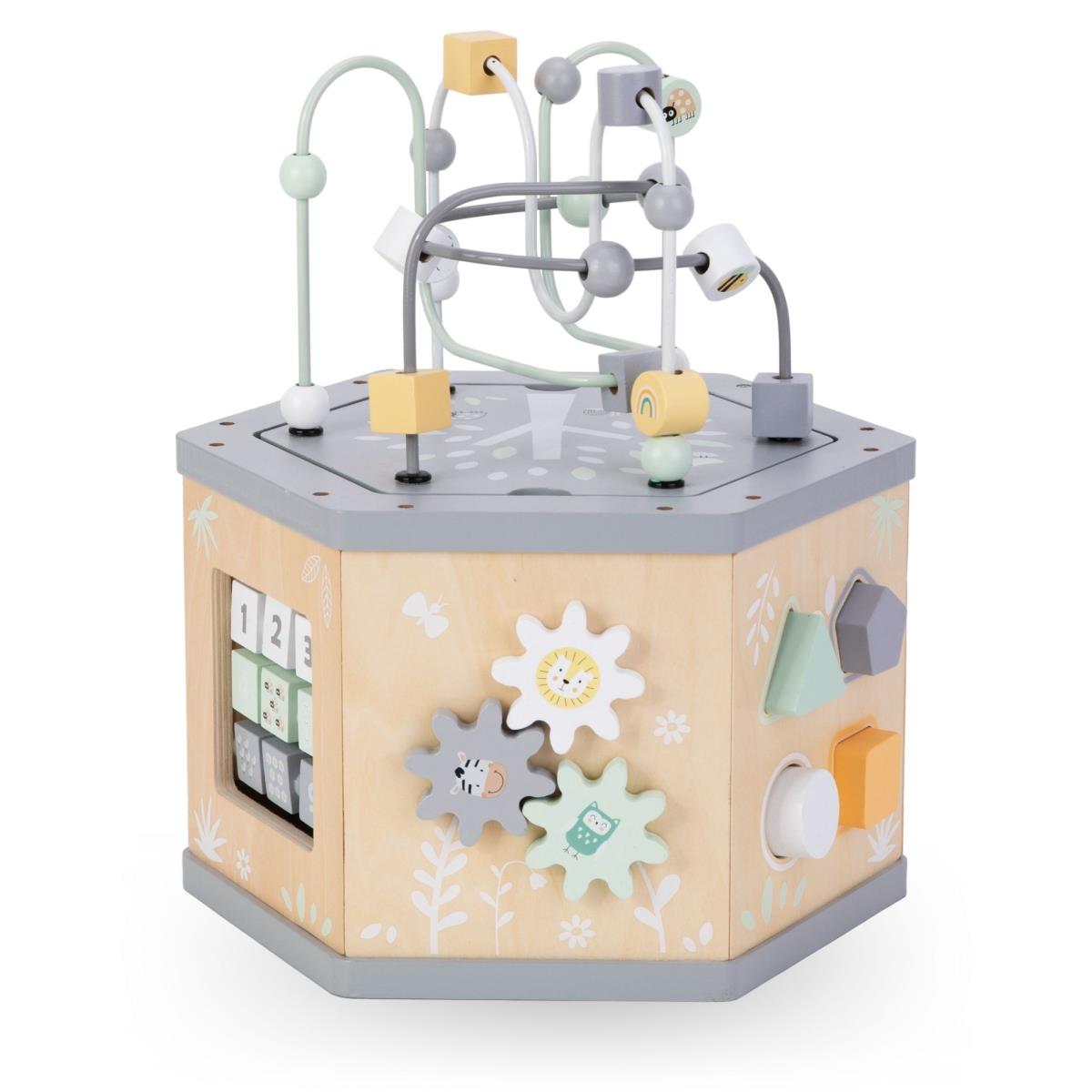 Cubo educacional interativo de madeira 7 em 1 - motor loop