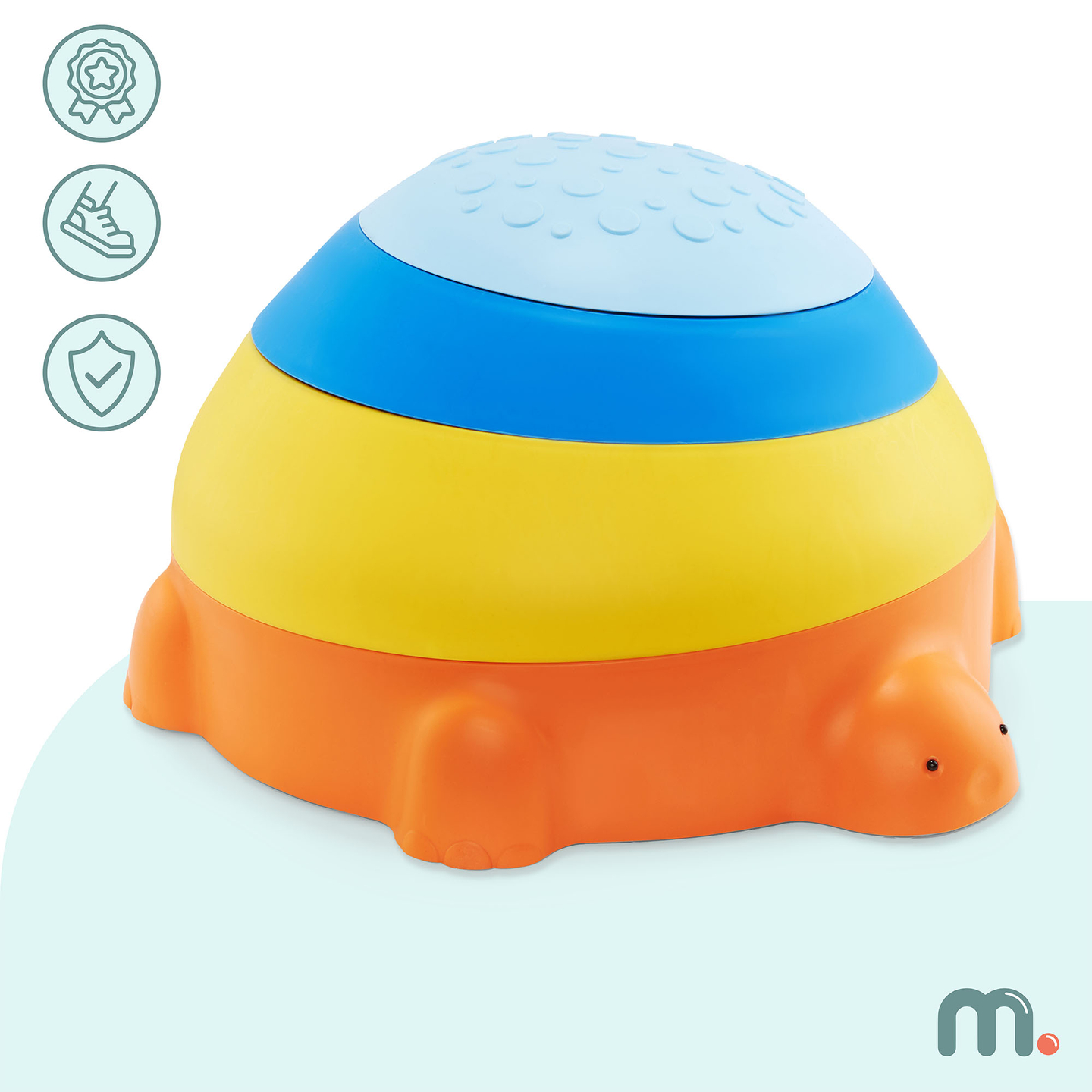 Percurso sensorial para crianças - Tartaruga colorida