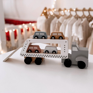 Caminhão de madeira - semirreboque com 4 carros