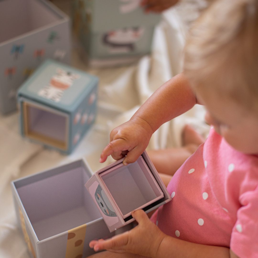 Torre empilhável para crianças com 10 elementos - números e animais