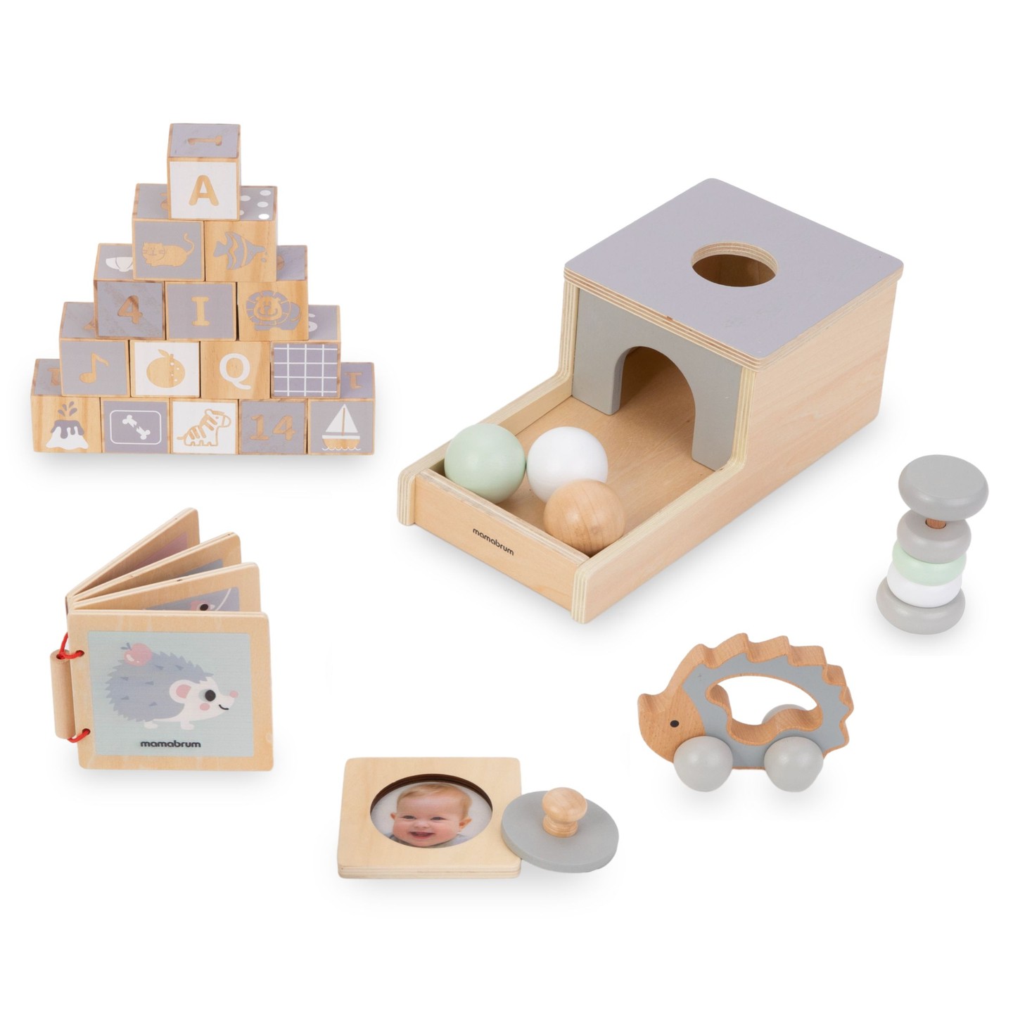 Caixa educativa Montessori para bebês - 6 brinquedos