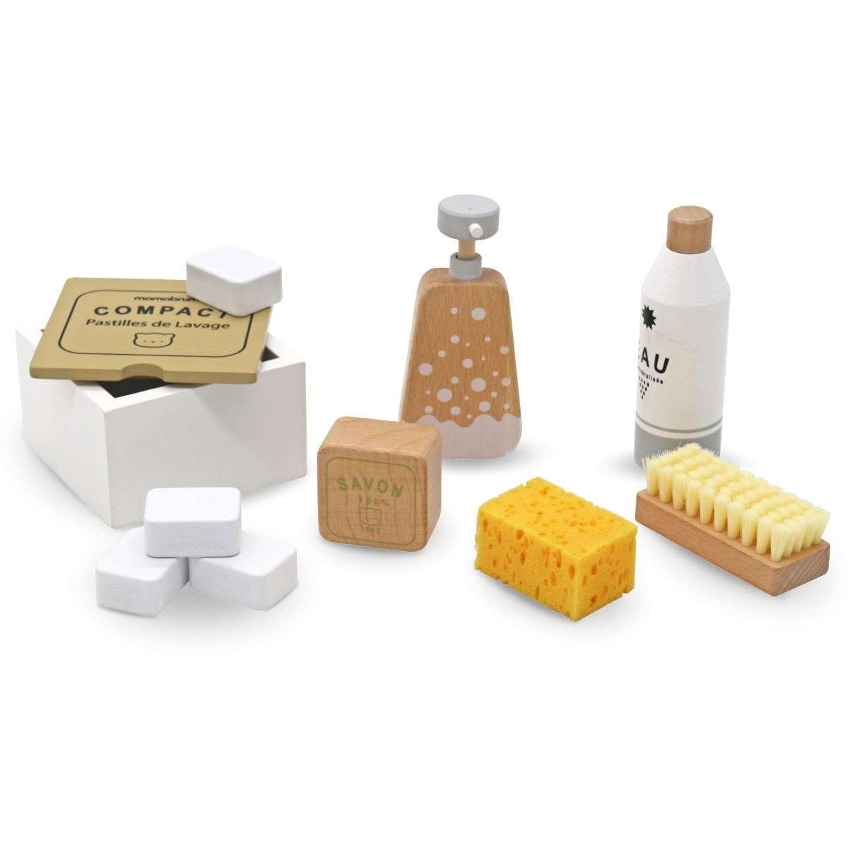 Conjunto de limpeza em madeira para crianças - 10 artigos