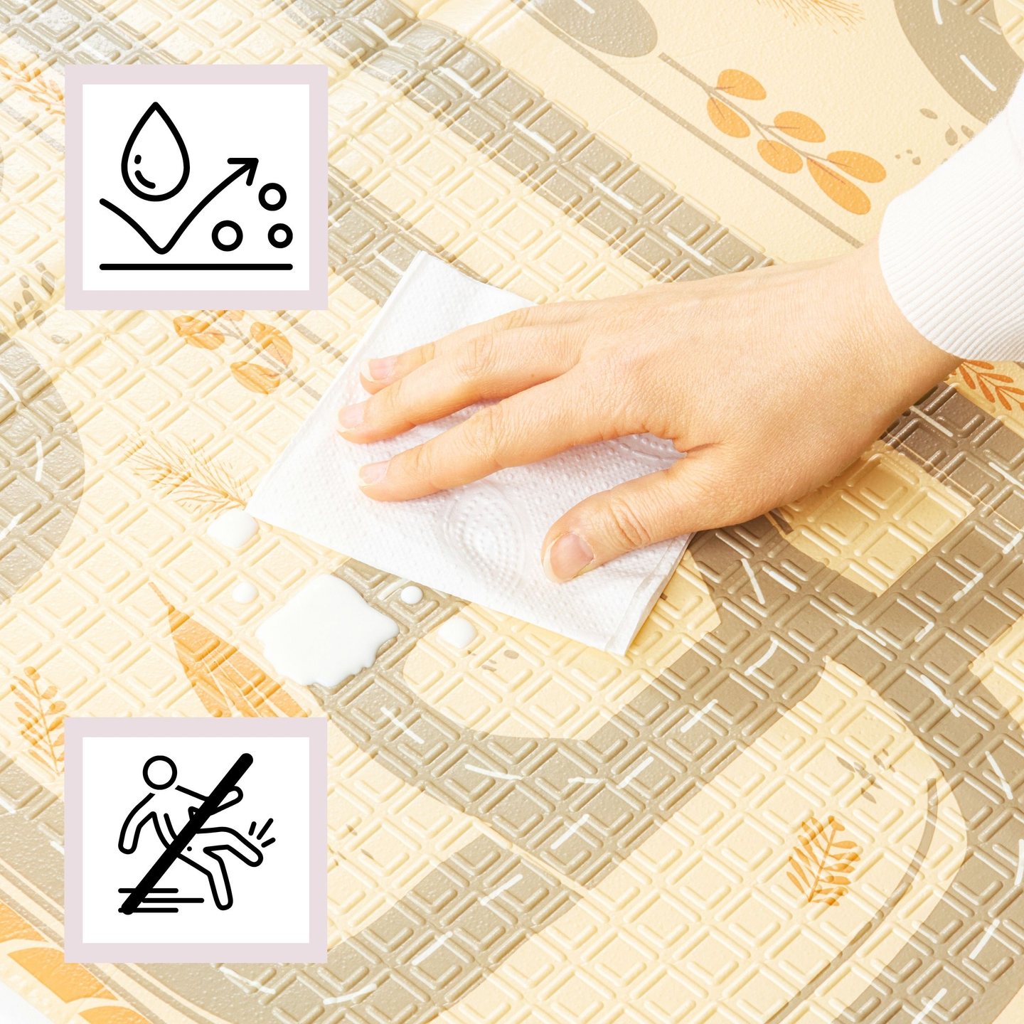 Tapete de espuma dobrável dupla face 180 x 120 x 1cm - Magic Forest/Autumn Streets - boho