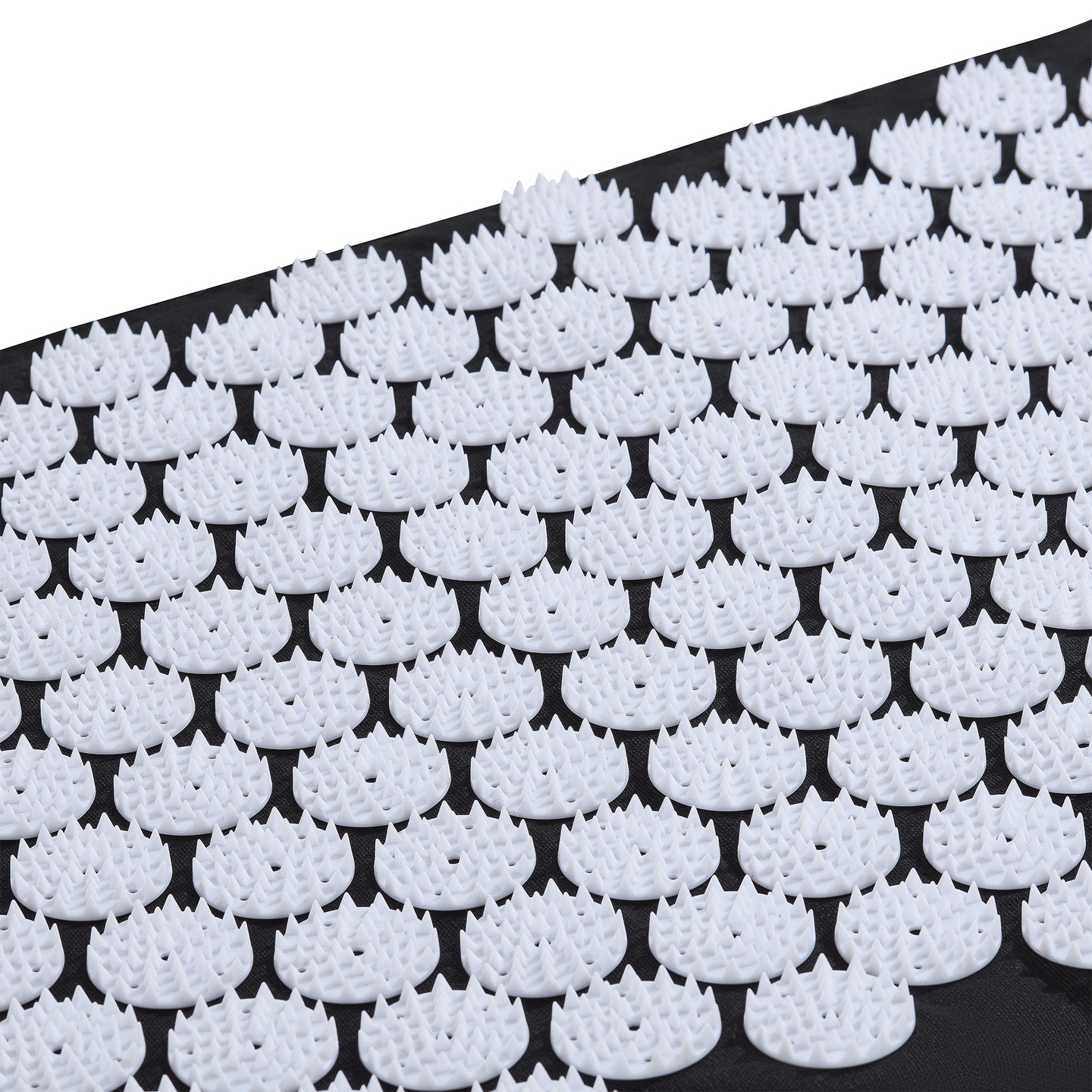 Tapete de acupressão em linho ecológico com fibra de coco e almofada de trigo sarraceno – 68 cm HyperMotion Preto e Branco