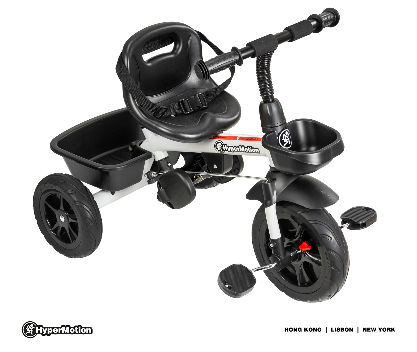 Triciclo HyperMotion TOBI VECTOR - rodas permanentemente infladas + empurrador. Cor: cinza claro.