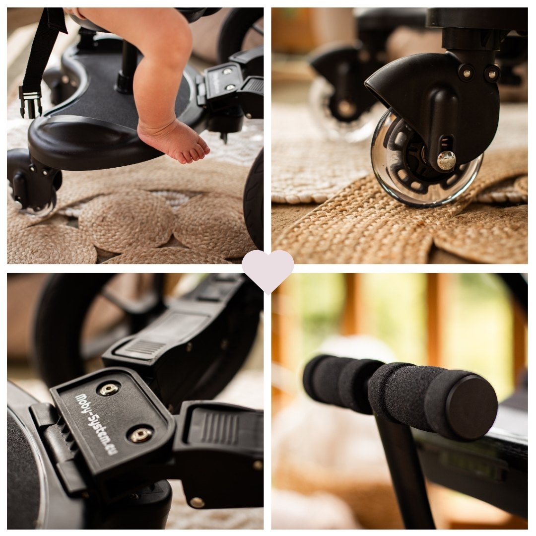 Extensão de carrinho MR BUGGY com assento - rodas LED