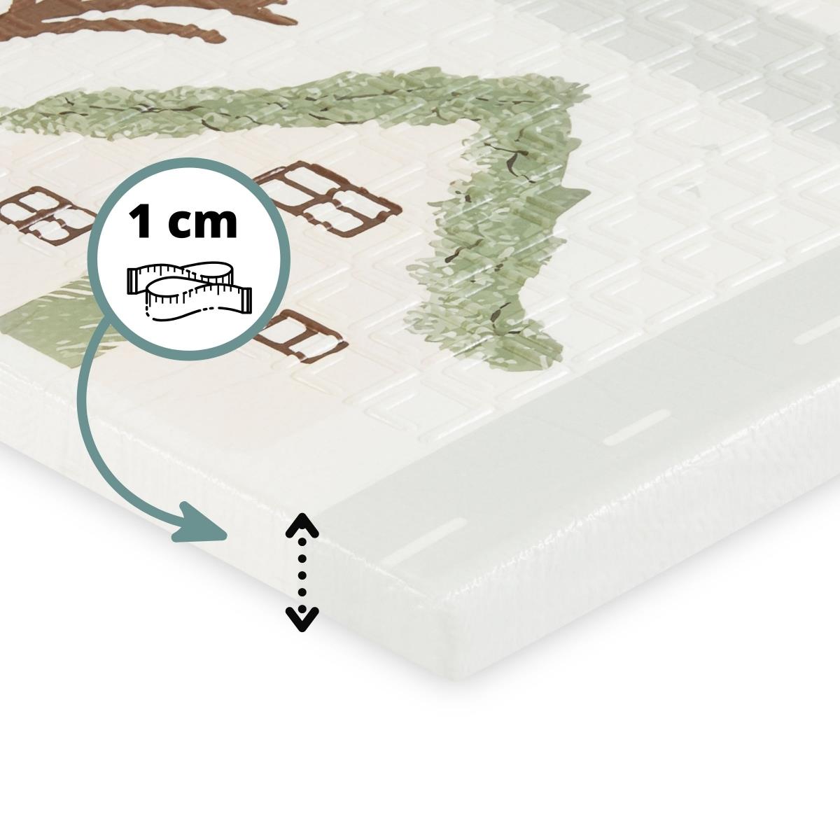 Tapete de espuma dobrável de dupla face 180 x 120 x 1cm - Charming Town/Sand Beige