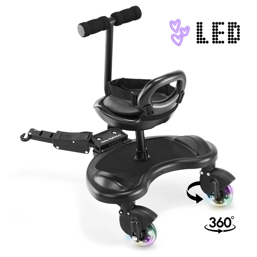 Extensão de carrinho MR BUGGY com assento - rodas LED