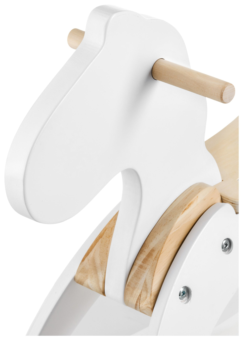 Cavalo de balanço de madeira - branco - a partir dos 12 meses