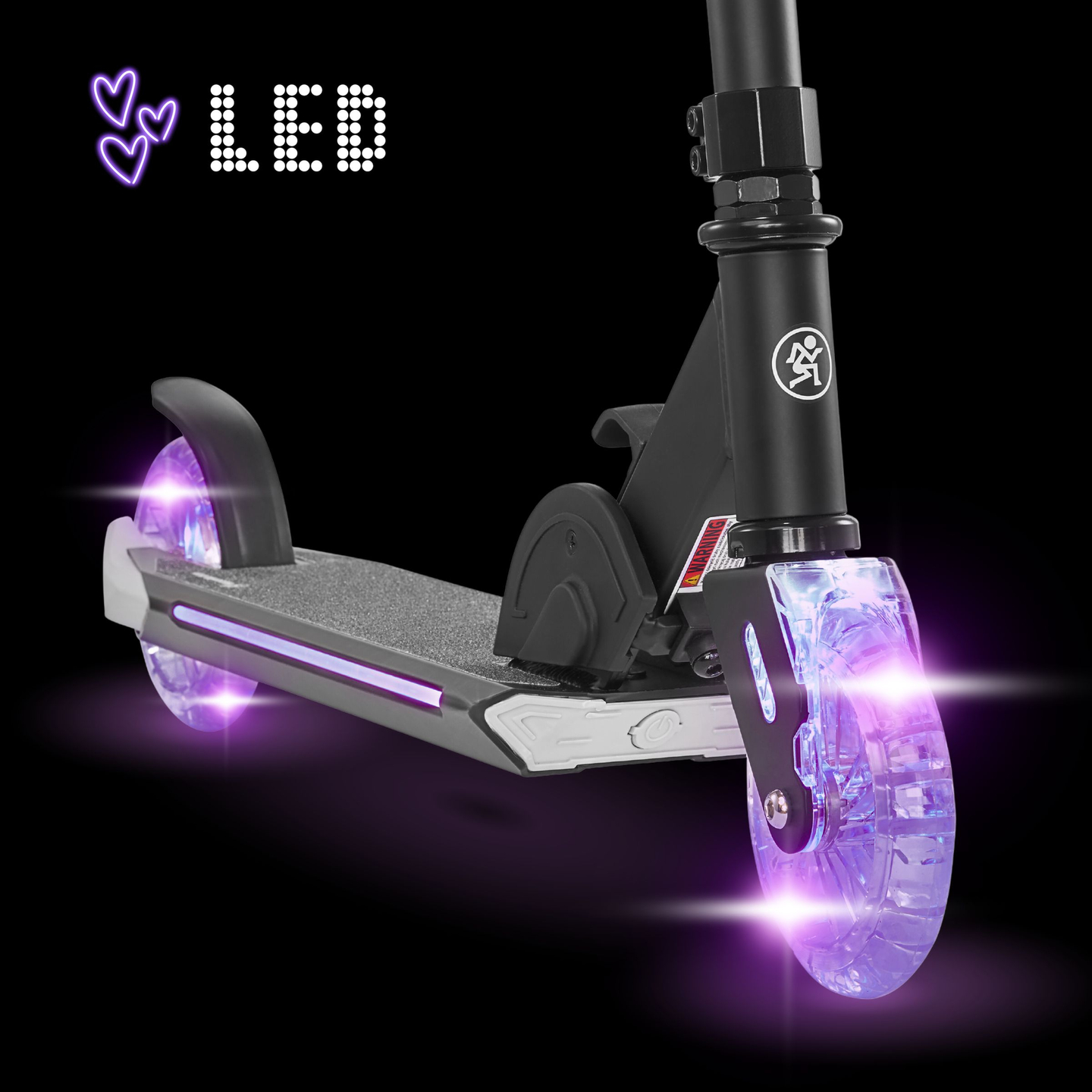 Scooter de duas rodas com iluminação LED, dobrável - Hypermotion Ice Flash
