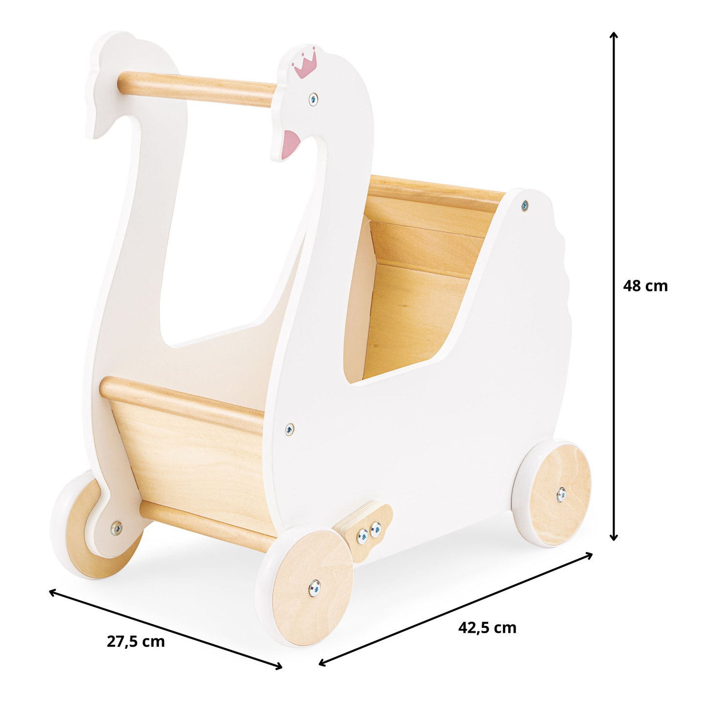 Carrinho de boneca de madeira - Cisne