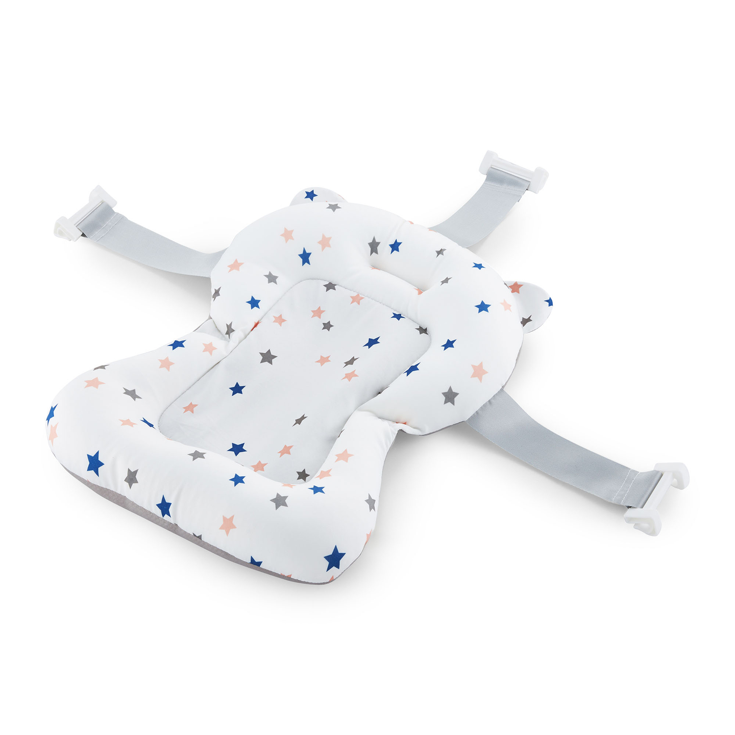 Banheira de bebé dobrável com termómetro, encaixe e suporte - cor-de-rosa sujo