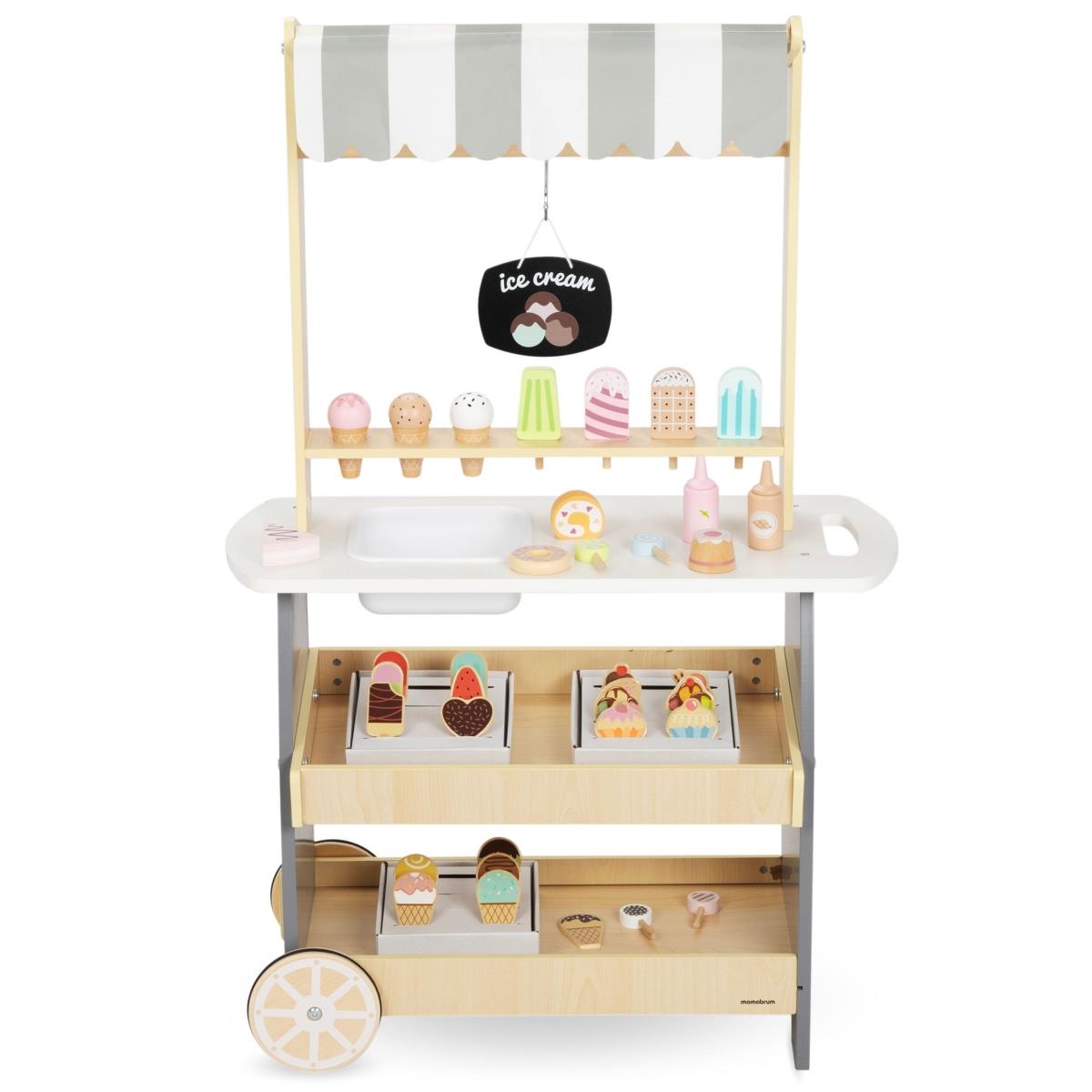 Geladaria de madeira sobre rodas - carrinho de gelados