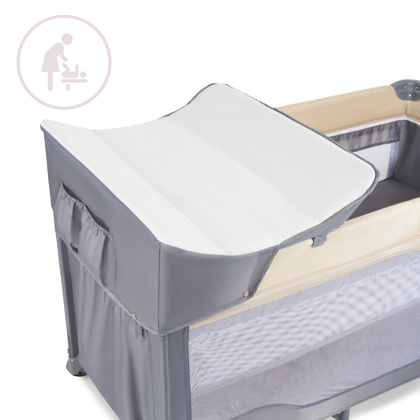 Berço de viagem 0 - 36 m com trocador + cercadinho Moby-System HUXLEY