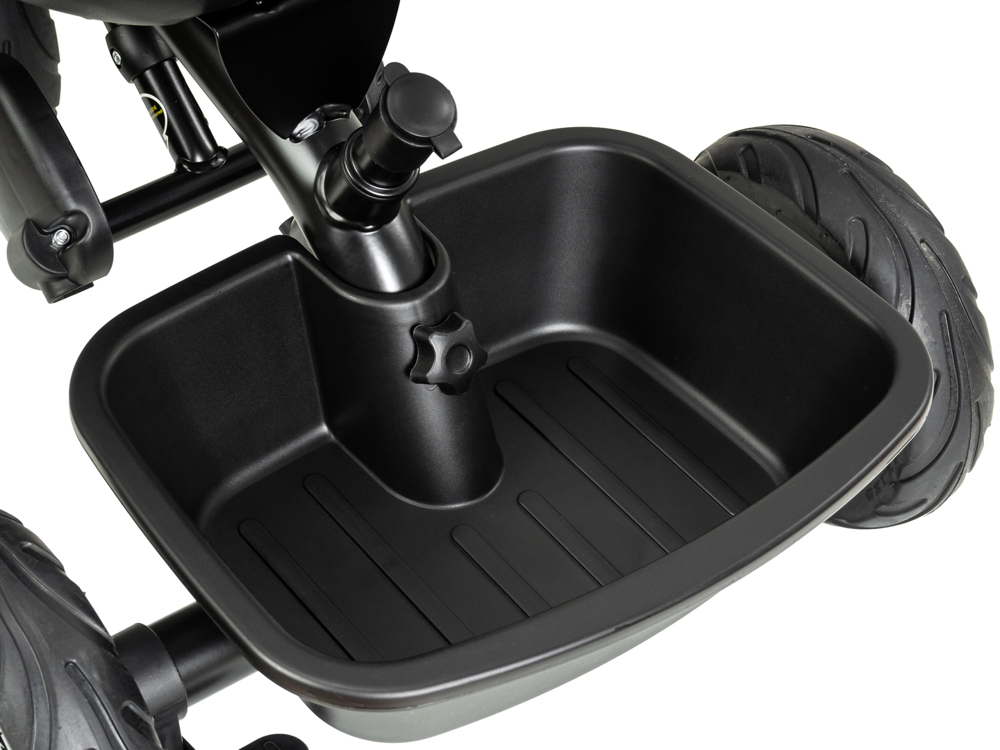 Triciclo HyperMotion TOBI VECTOR - rodas permanentemente infladas + empurrador. Cor preta.