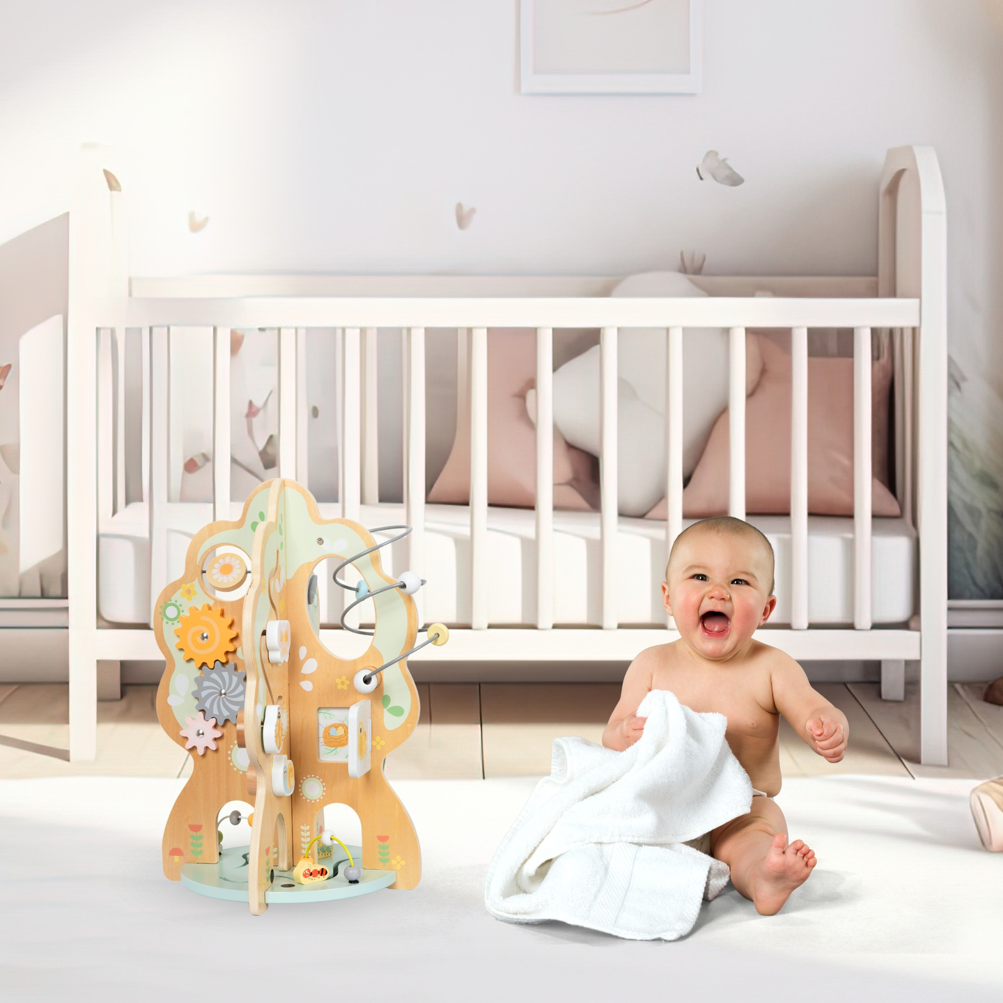 Brinquedo educativo de madeira 10 em 1 - árvore multifuncional