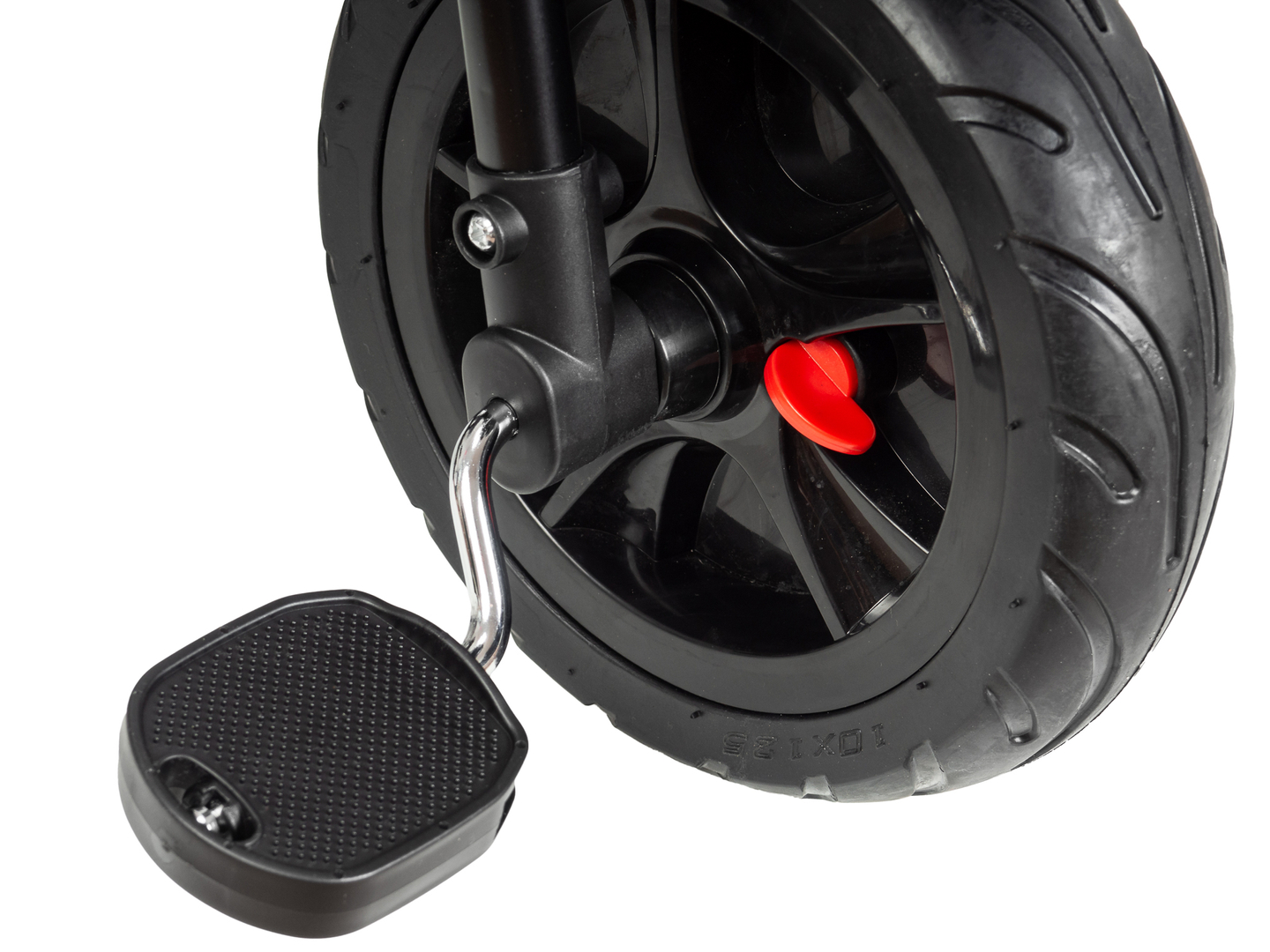 Triciclo HyperMotion TOBI VECTOR - rodas permanentemente infladas + empurrador. Cor preta.