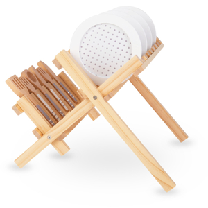 Acessórios de cozinha de madeira com secador de louça - conjunto infantil
