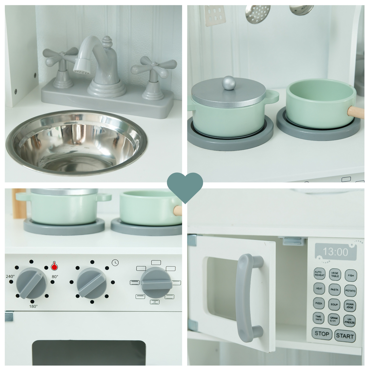 Cozinha infantil em madeira com micro-ondas