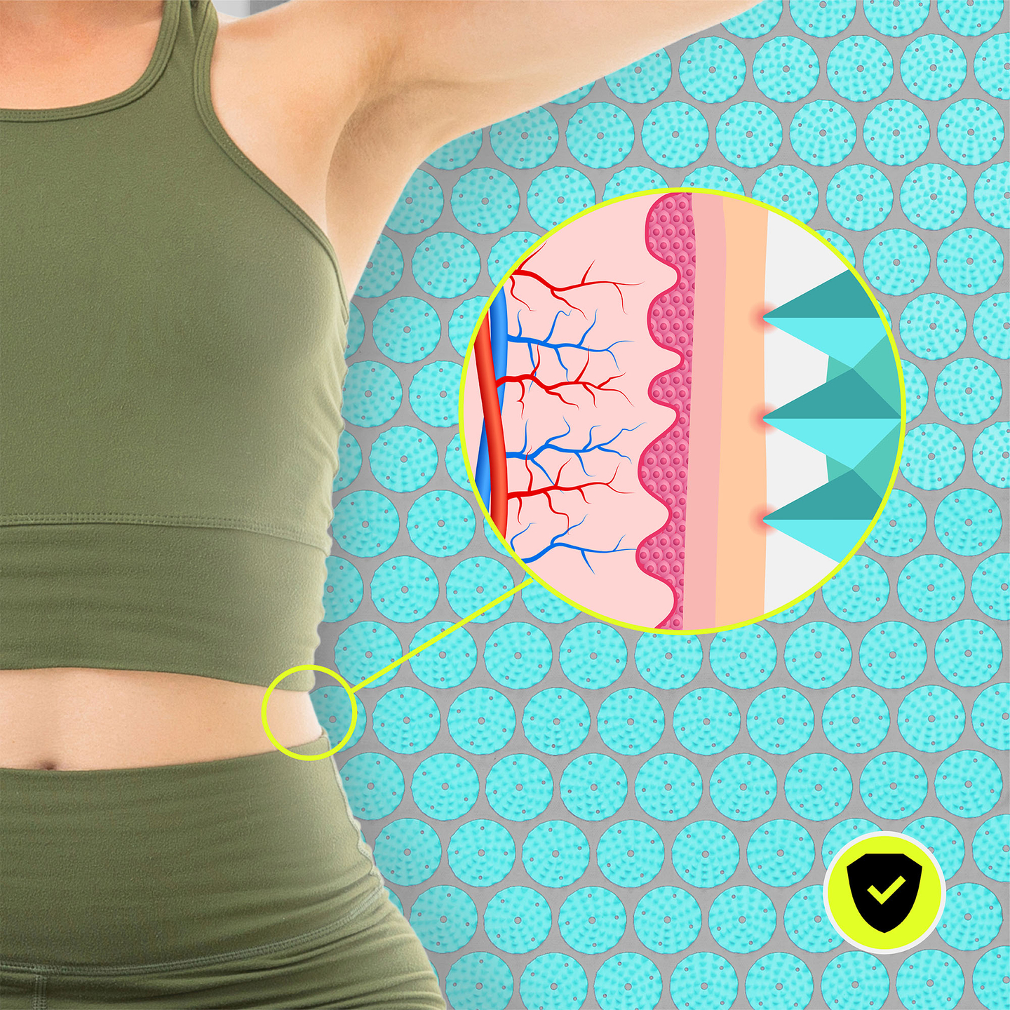 Tapete de acupressão em linho ecológico com fibra de coco e almofada de trigo sarraceno – 68 cm HyperMotion Cinza-Menta