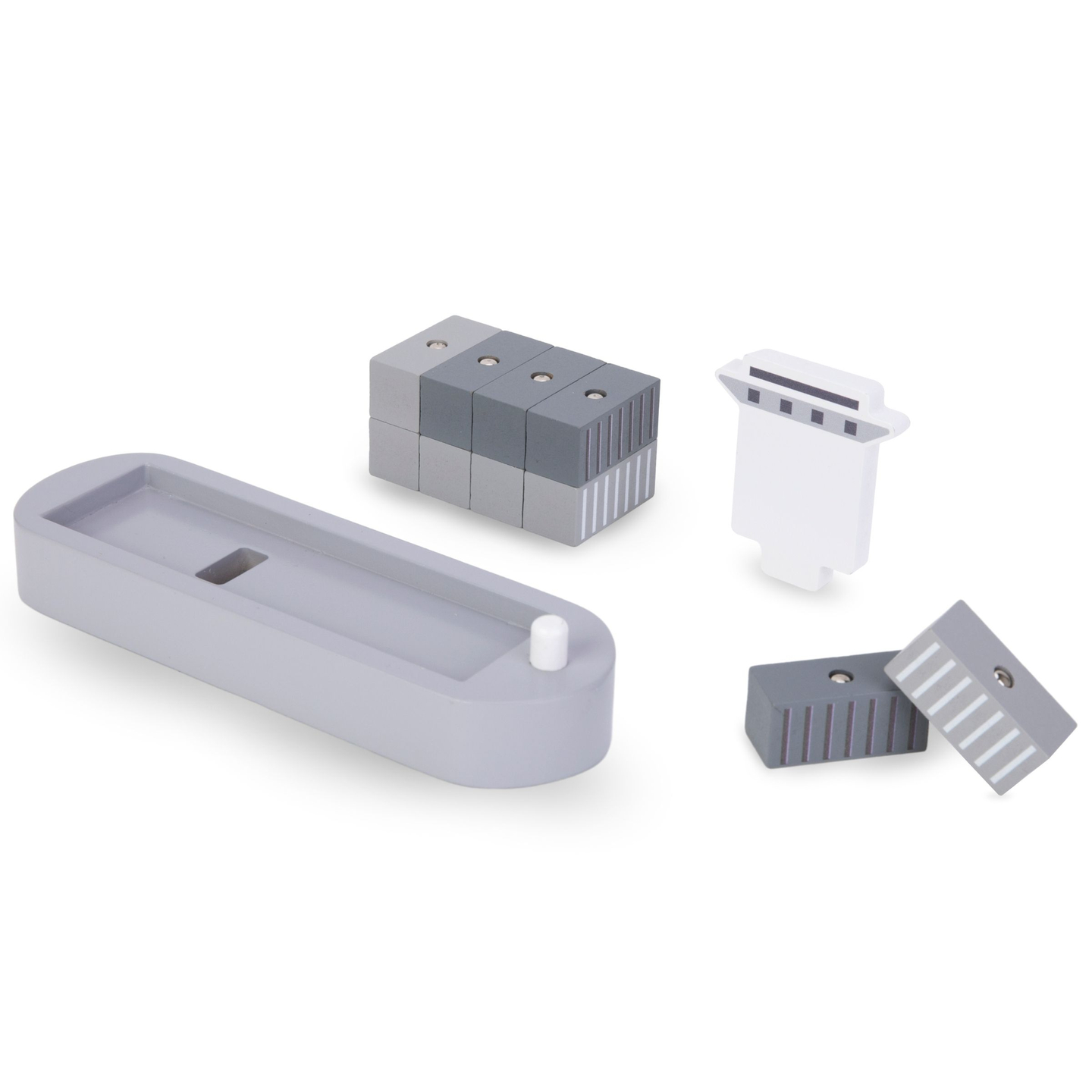 Guindaste portuário móvel com guincho magnético e acessórios - conjunto de madeira