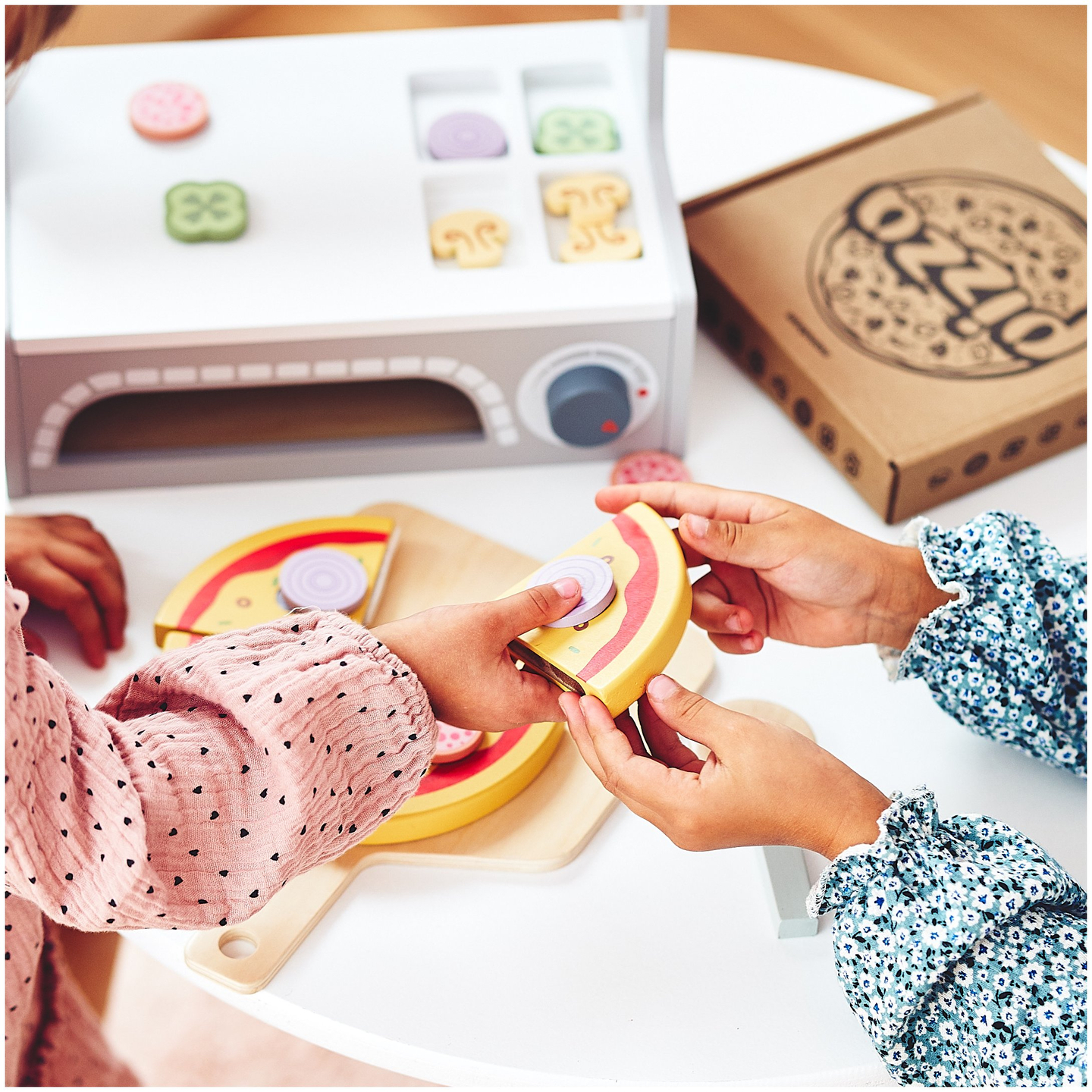 Conjunto para assar pizza em madeira