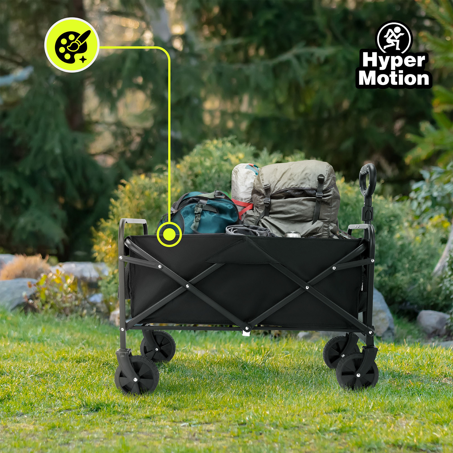 Cadeira de rodas de praia dobrável HyperMotion - preta, 80 kg