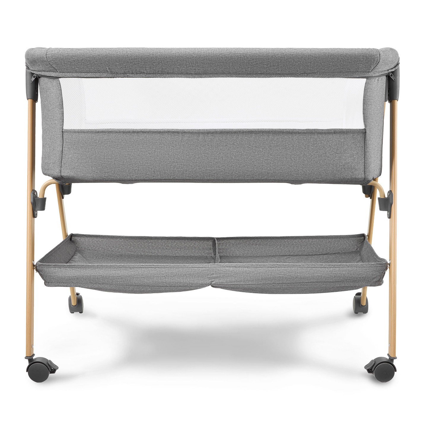 Berço de bebê independente, berço de viagem, moisés com colchão - cinza