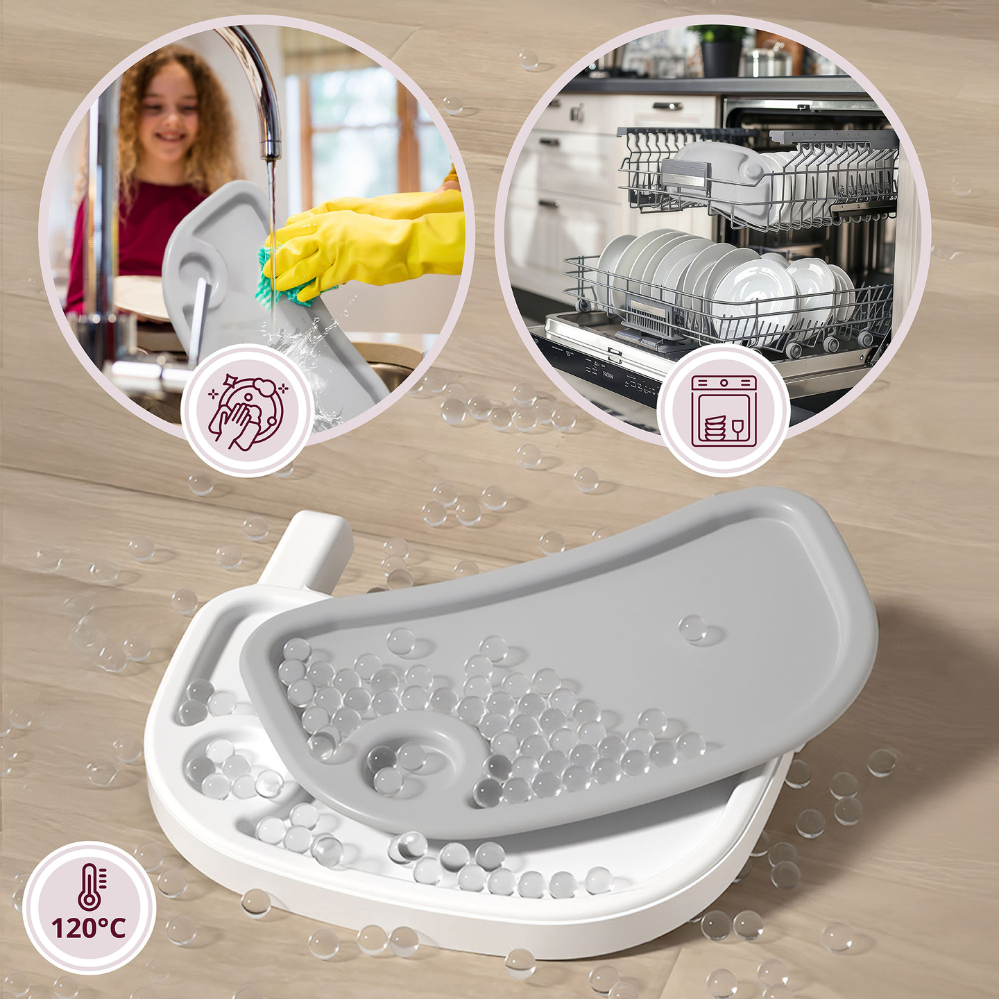 Moby-System Magnolia Cadeira alta ajustável 2 em 1 - cinzento