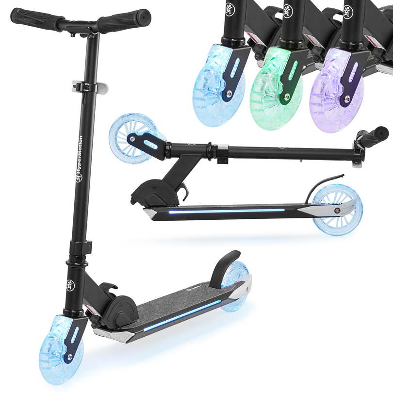 Scooter de duas rodas com iluminação LED, dobrável - Hypermotion Ice Flash