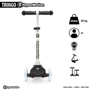 Scooter de equilíbrio de três rodas TRINGO, 3-8 anos - preto + rodas LED brilhantes