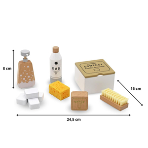 Conjunto de limpeza em madeira para crianças - 10 artigos
