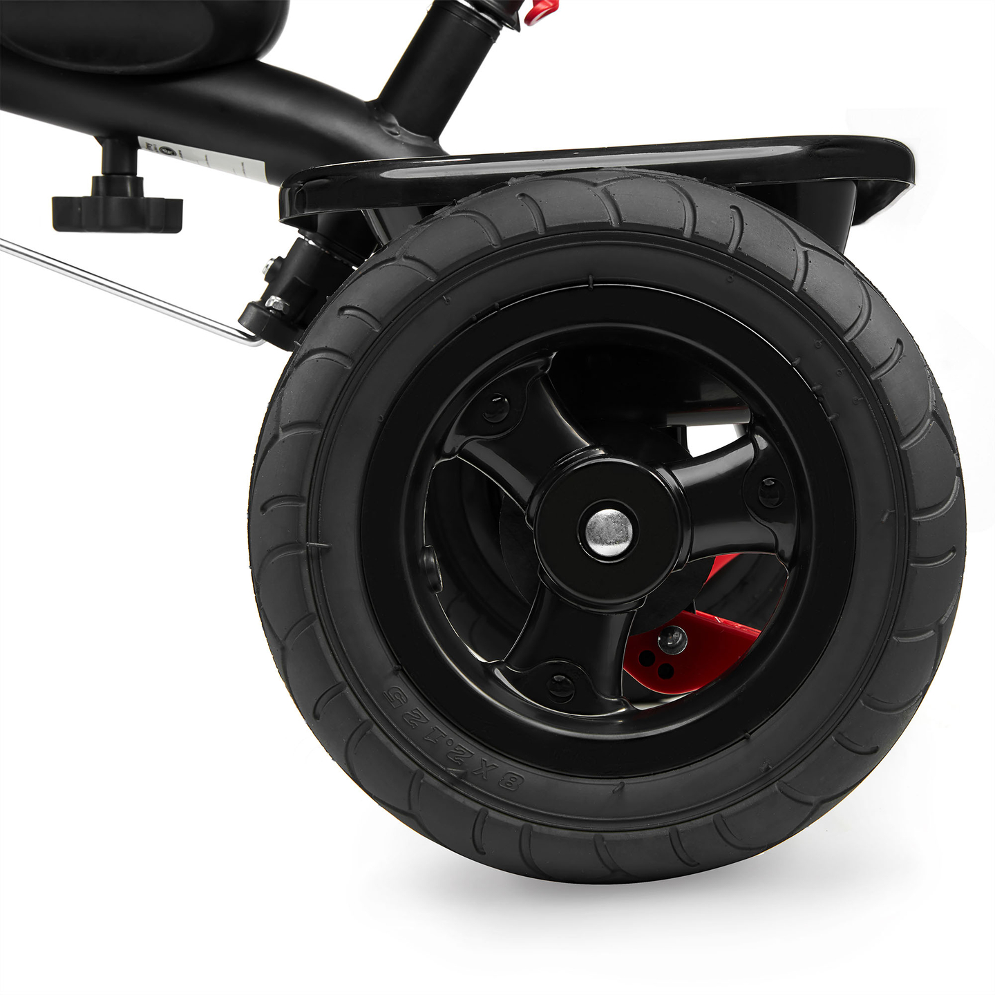 Triciclo para crianças de 1 a 4 anos - TOBI FREY - cor cinza - giratório - rodas infláveis + empurrador