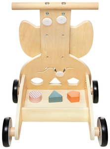 Andador multifuncional de madeira - empurrador - carrinho com blocos - Coruja