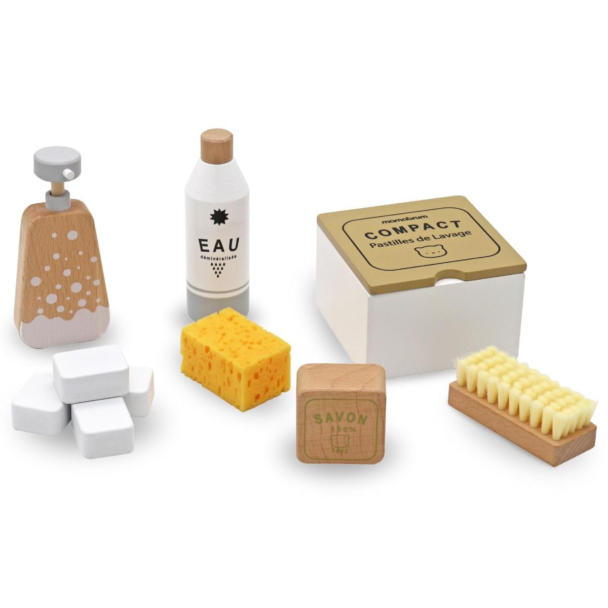 Conjunto de limpeza em madeira para crianças - 10 artigos