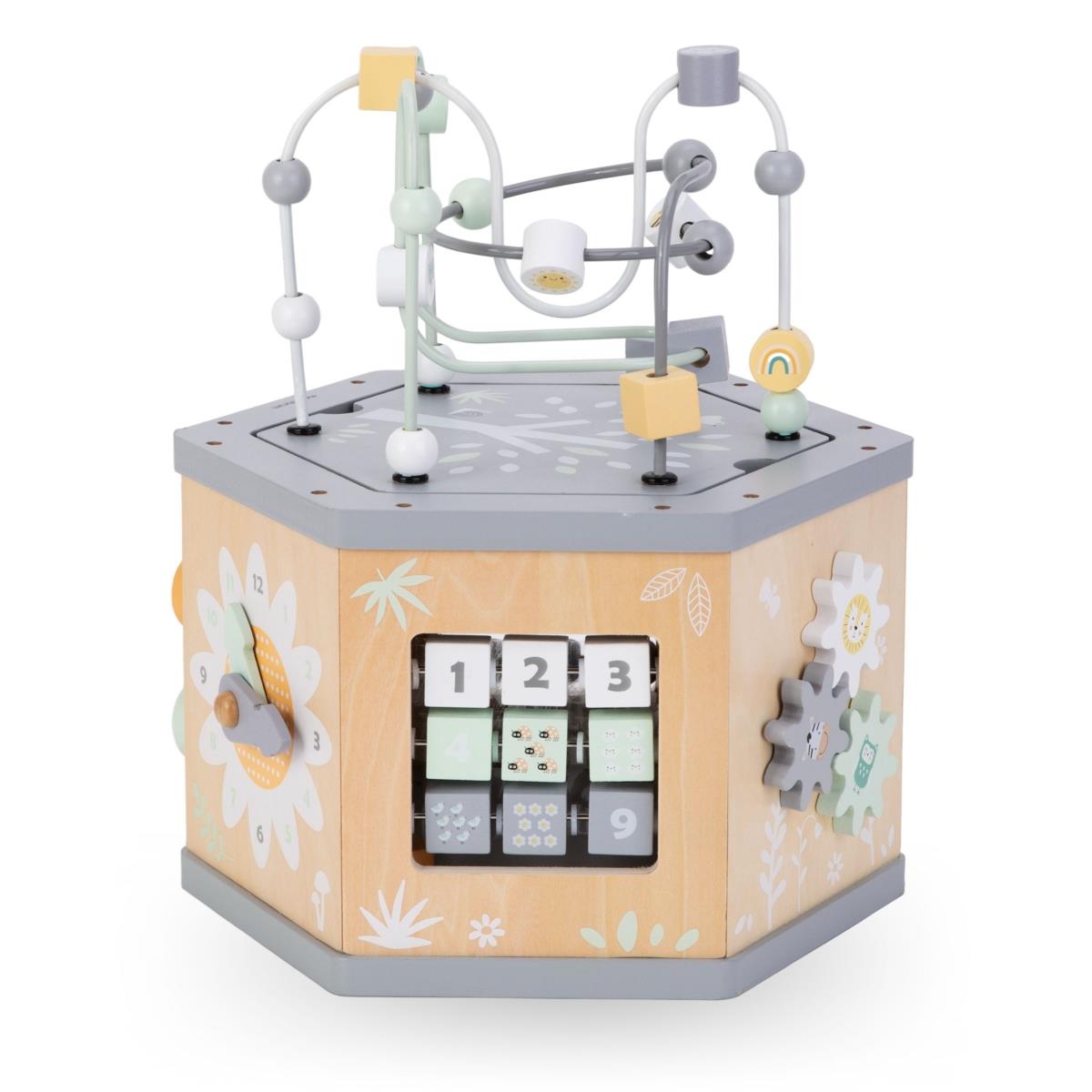 Cubo educacional interativo de madeira 7 em 1 - motor loop