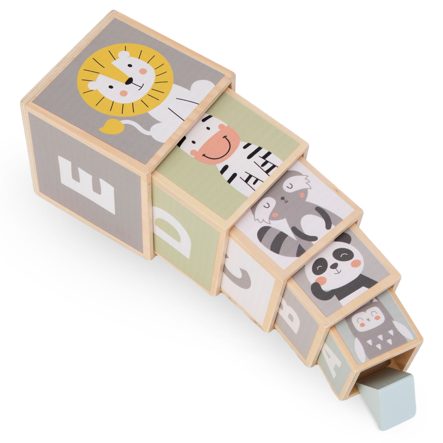 Torre de madeira - classificador de formas, números, alfabeto, animais