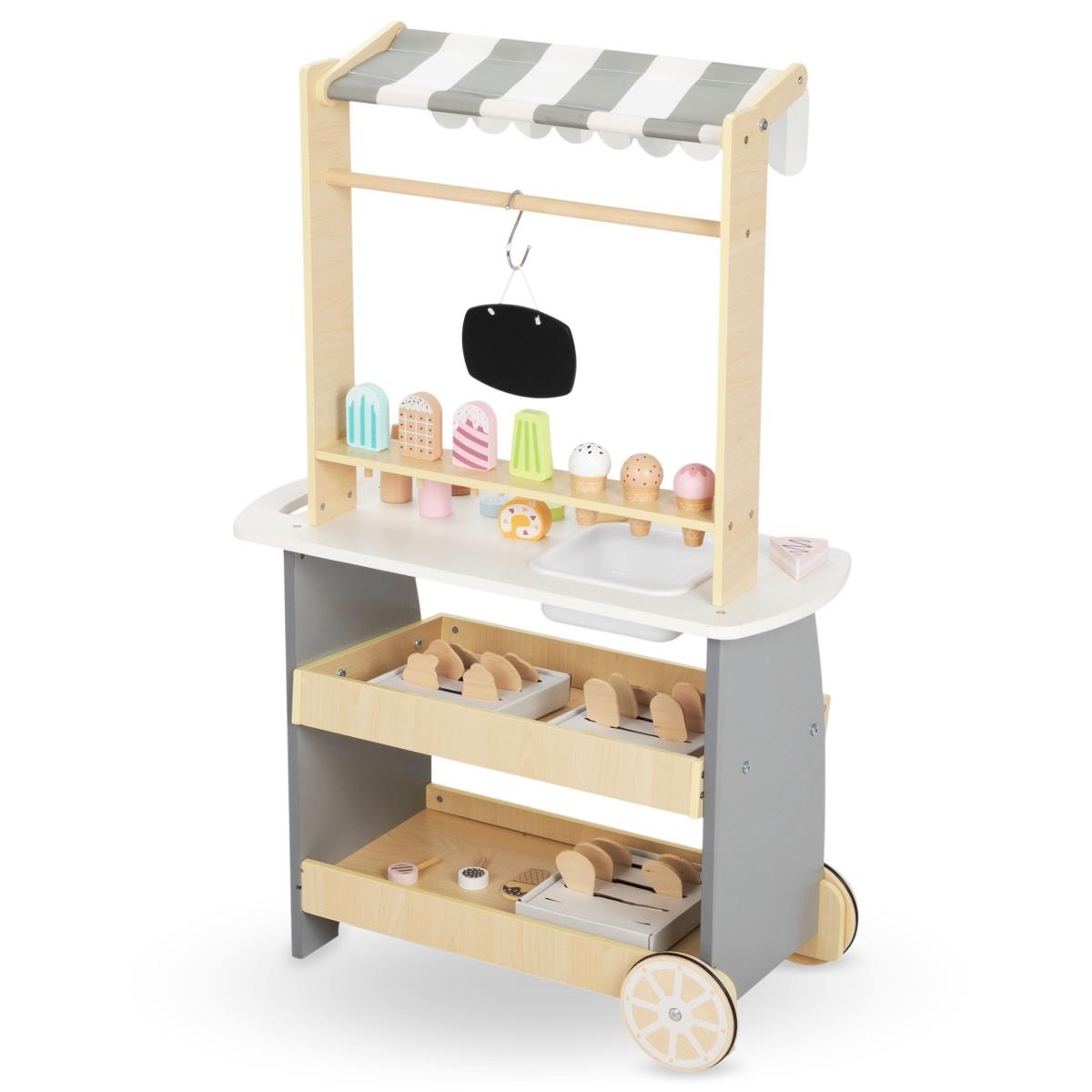 Geladaria de madeira sobre rodas - carrinho de gelados