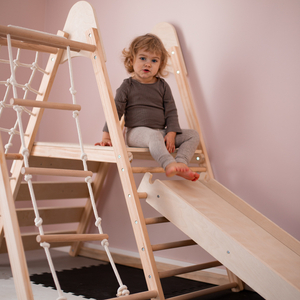 Parque infantil doméstico em madeira XL 5em1